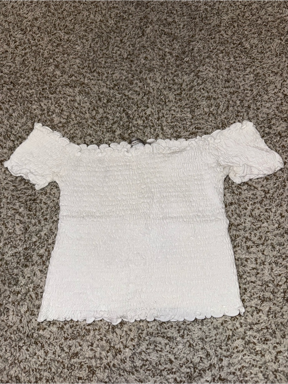White Smocked Off-Shoulder Top